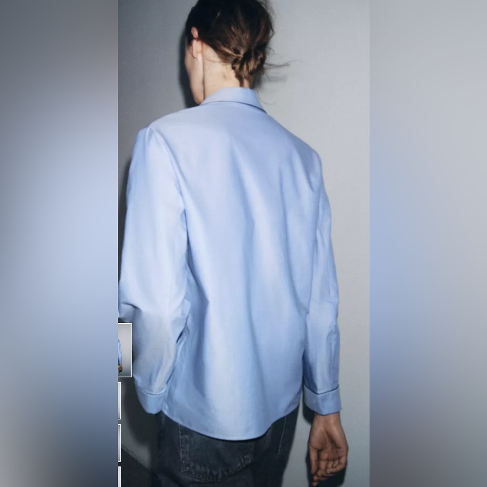 Zara Collection Contrast Piping Wrap Shirt | NWT - Picture 5 of 12